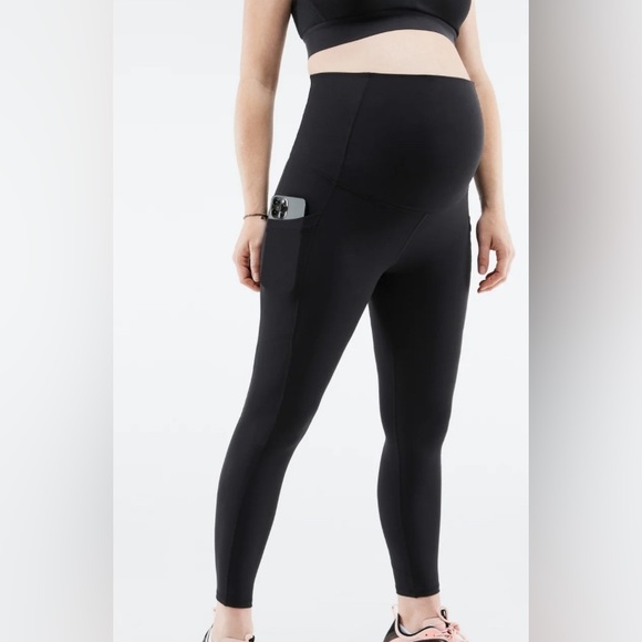 NWT HIGH-WAISTED PURELUXE MATERNITY 7/8 LENGTH LEGGINGS SIZE L - Picture 4 of 5